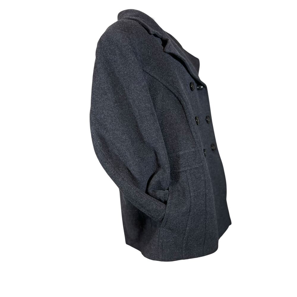 St John’s Bay Women's 3x Plus Classic Gray Double-Breast Wool Cashmere Peacoat - Picture 7 of 11